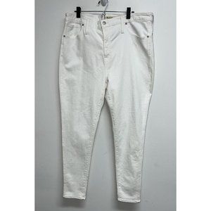 Madewell 10" Hi Rise Skinny Jeans White Denim Womens Size 35W